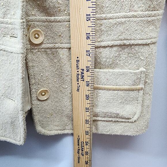 Old Navy Jacket Womans SMALL Khaki Wool Blend Blazer Pockets Lined Office Church - Picture 10 of 13